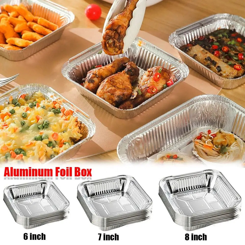 10-Pack Aluminum Foil Trays for Air Fryer, Oven & BBQ Aluminum Foil Baking Tray Axl
