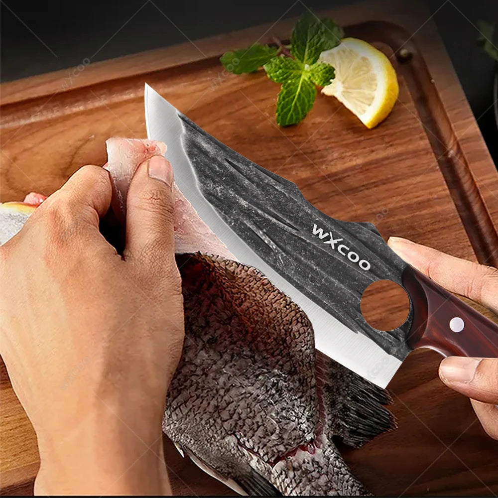 WXCOO Boning Knife Set – Stainless Steel Wood Handle Boning Knife Set Axl