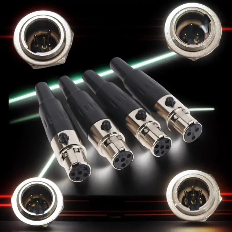 Mini XLR Connector 3/4/5/6 Pin Female Male Plug for Mic Cable Audio XLR Connector Axl