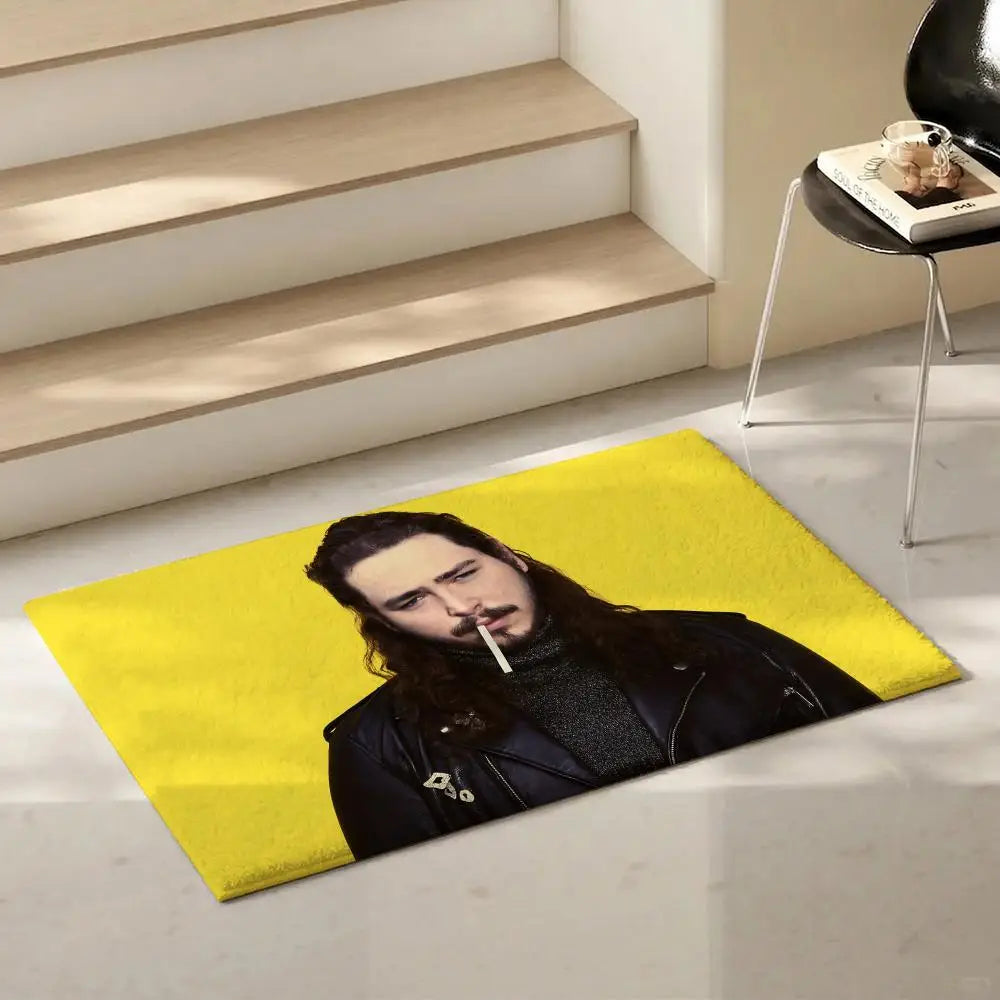 Post Malone Flannel Floor Mat – Non-Slip Soft Plush Indoor Rug Indoor Floor Mat Axl