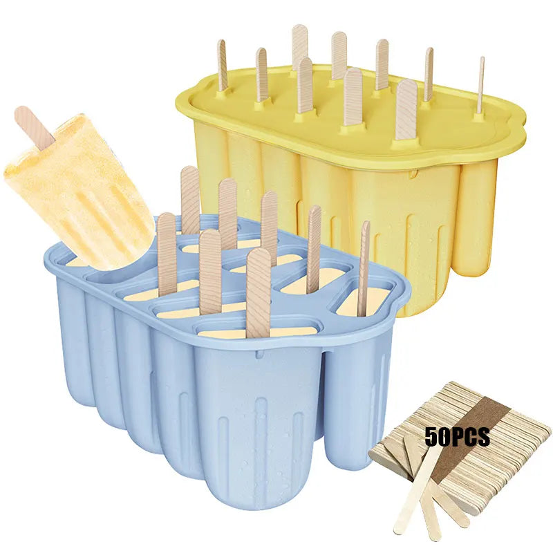 Silicone Popsicle Mold Set – Easy Release Ice Pop Maker & Sticks Popsicle Mold Set Axl