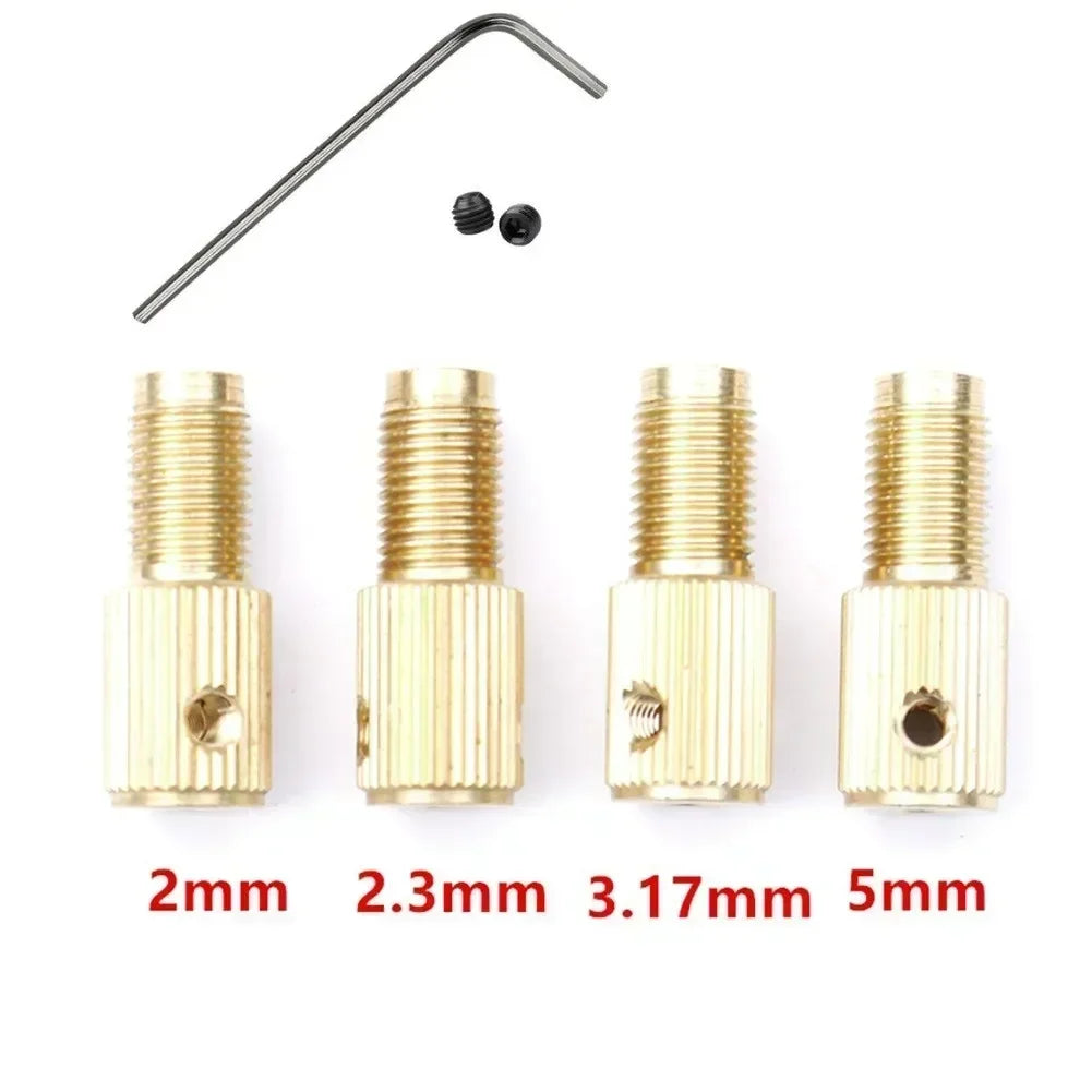 7-Pc Brass Mini Drill Chuck Collet Set – 2.35mm Motor Shaft Drill Chuck Collet Set Axl