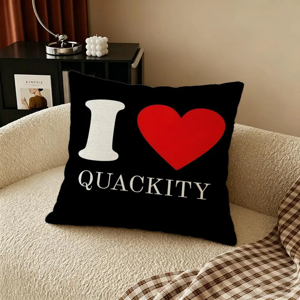 Quackity My Beloved Linen Cushion Cover | Fan Décor Pillowcase Decorative Cushion Cover Axl
