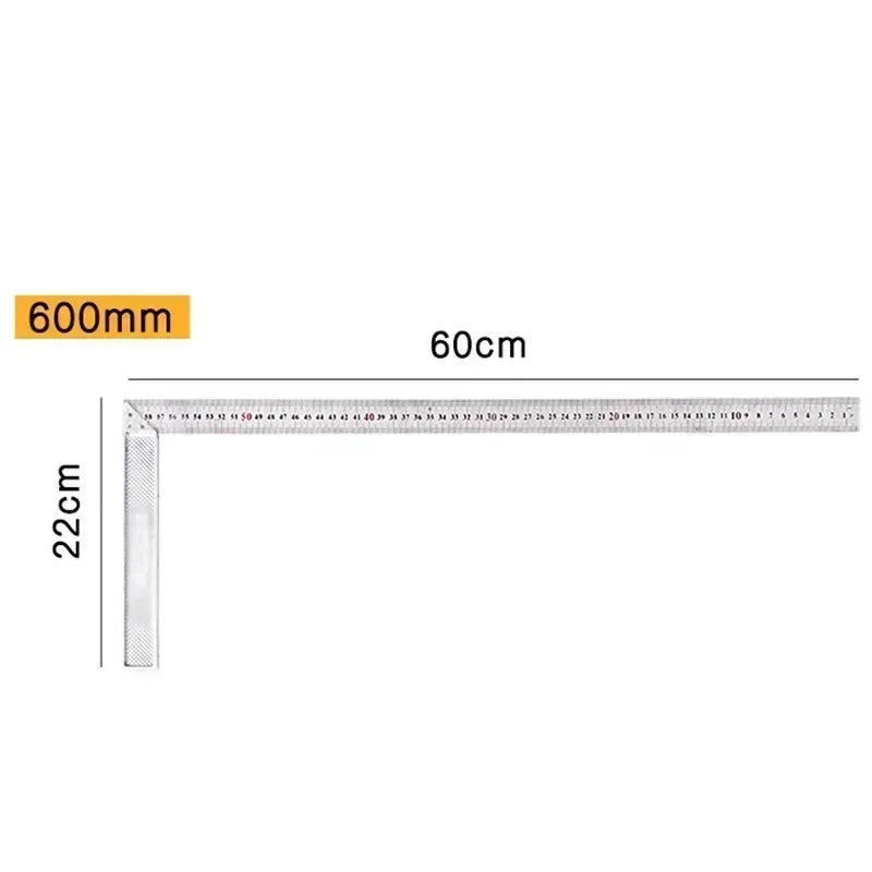 90° Aluminum Square Right Angle Ruler – Carpenter & Framing Tool Carpenter Square Ruler Axl 600mm China Mainland