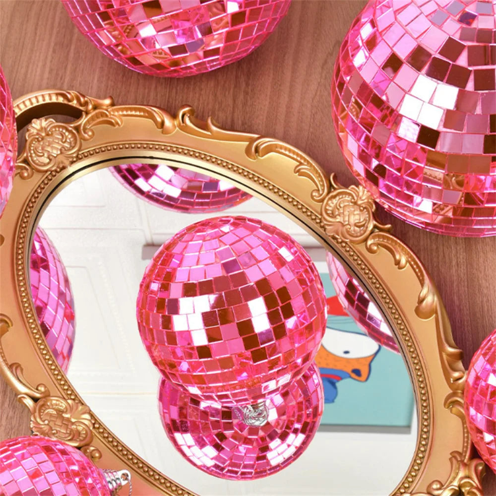 12 Pcs Mini Mirror Disco Balls 3cm – Silver Glass Party Decor Mirror Disco Balls Axl