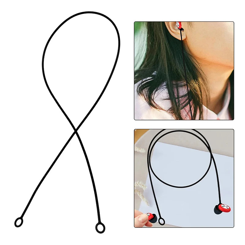 Silicone Earbud Lanyard – Anti-Lost Earphone Strap Cord Earphone Lanyard Strap Axl