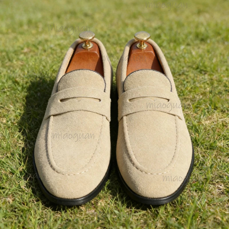 Men's Slip-On Suede Loafers – Business & Wedding Dress Shoes Men's Dress Loafers Axl