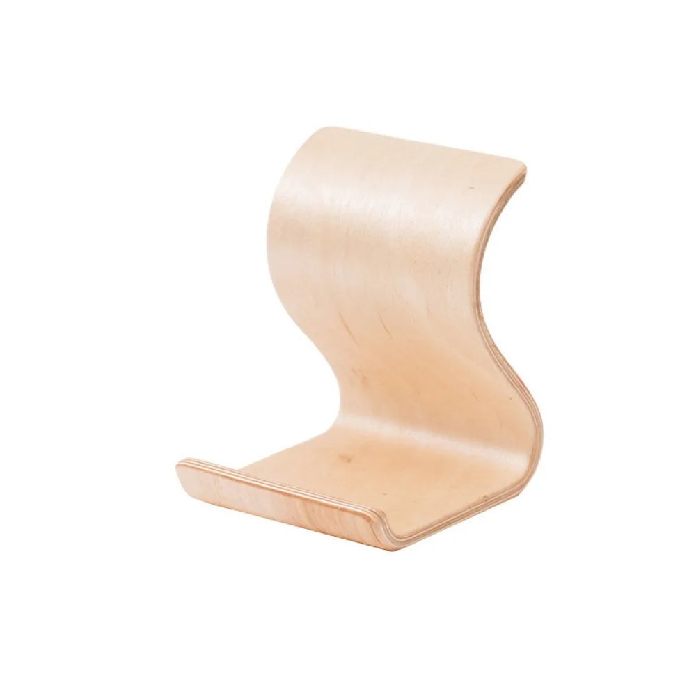 Solid Wood Phone Stand – Portable Wooden Mobile Holder Desk Wooden Phone Stand Axl S-Birch Wood