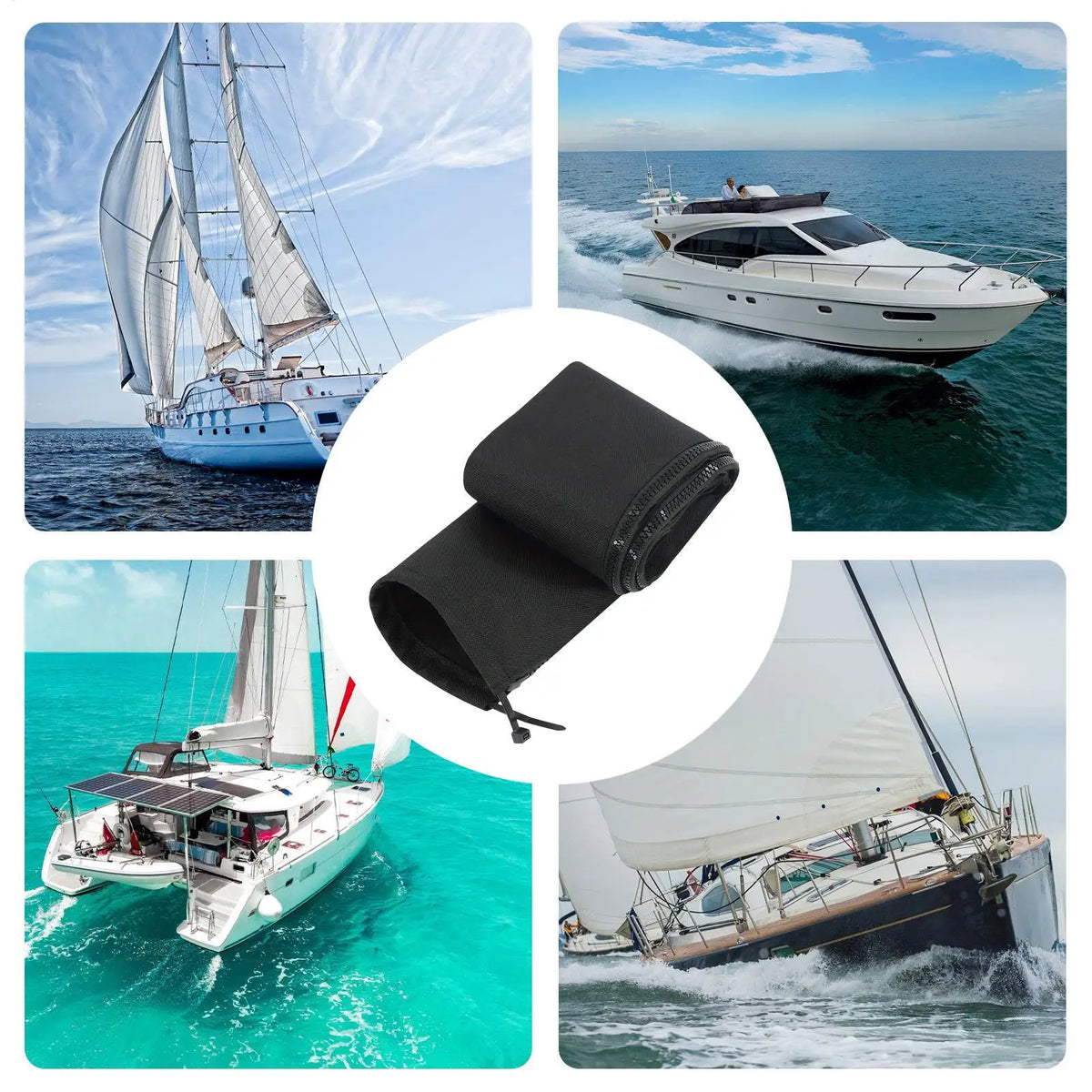 48-Inch Zippered Outboard Rigging Sleeve | Trolling Motor Wire Wrap Marine Cable Sleeve Axl