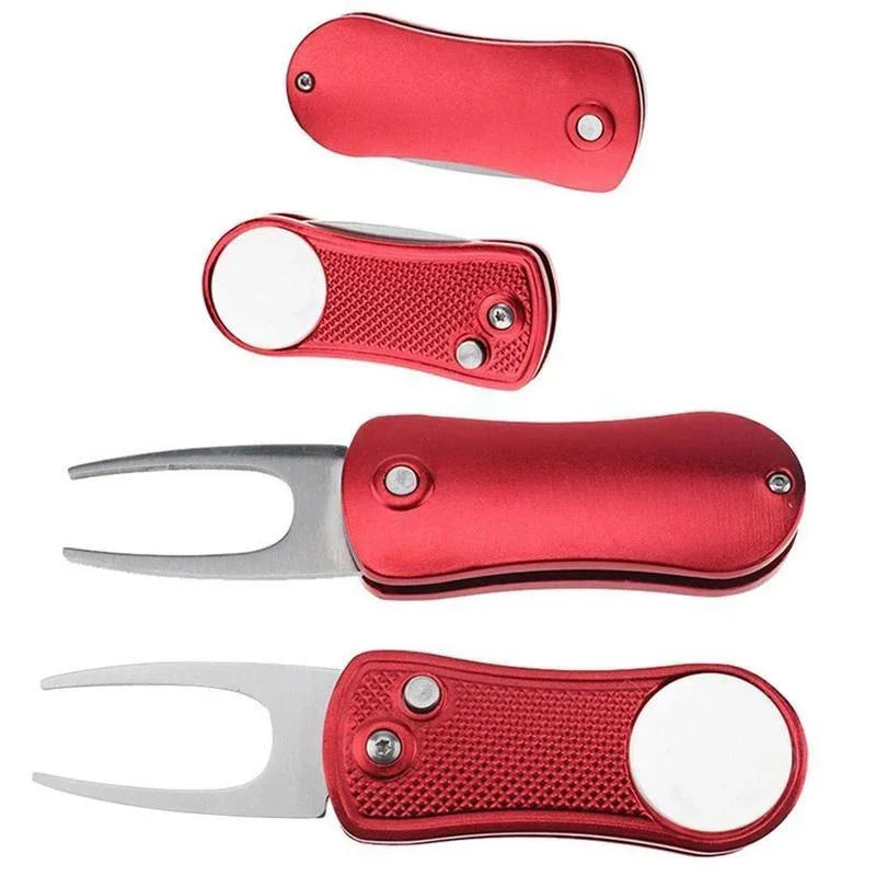 Stainless Steel Golf Divot Repair Tool – Folding Ball Fork Golf Divot Tool Axl