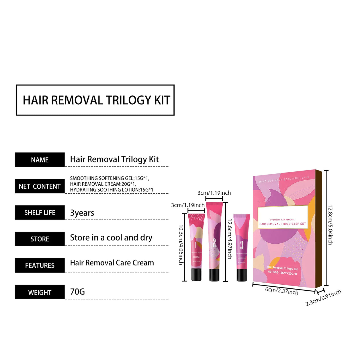 Women's Facial Hair Removal Kit – Depilatory Cream & Soothing Gel Depilatory Cream Kit Axl