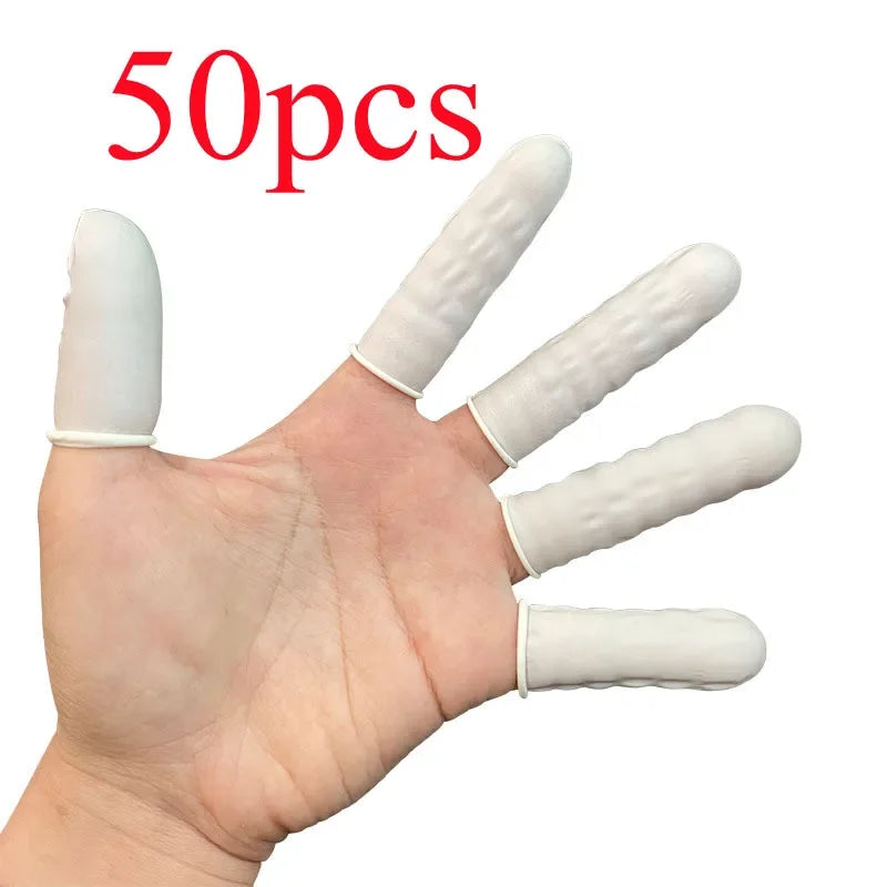 Disposable Latex Finger Cots – Nail, Makeup & Workplace Safety Latex Finger Cots Axl WHITE
