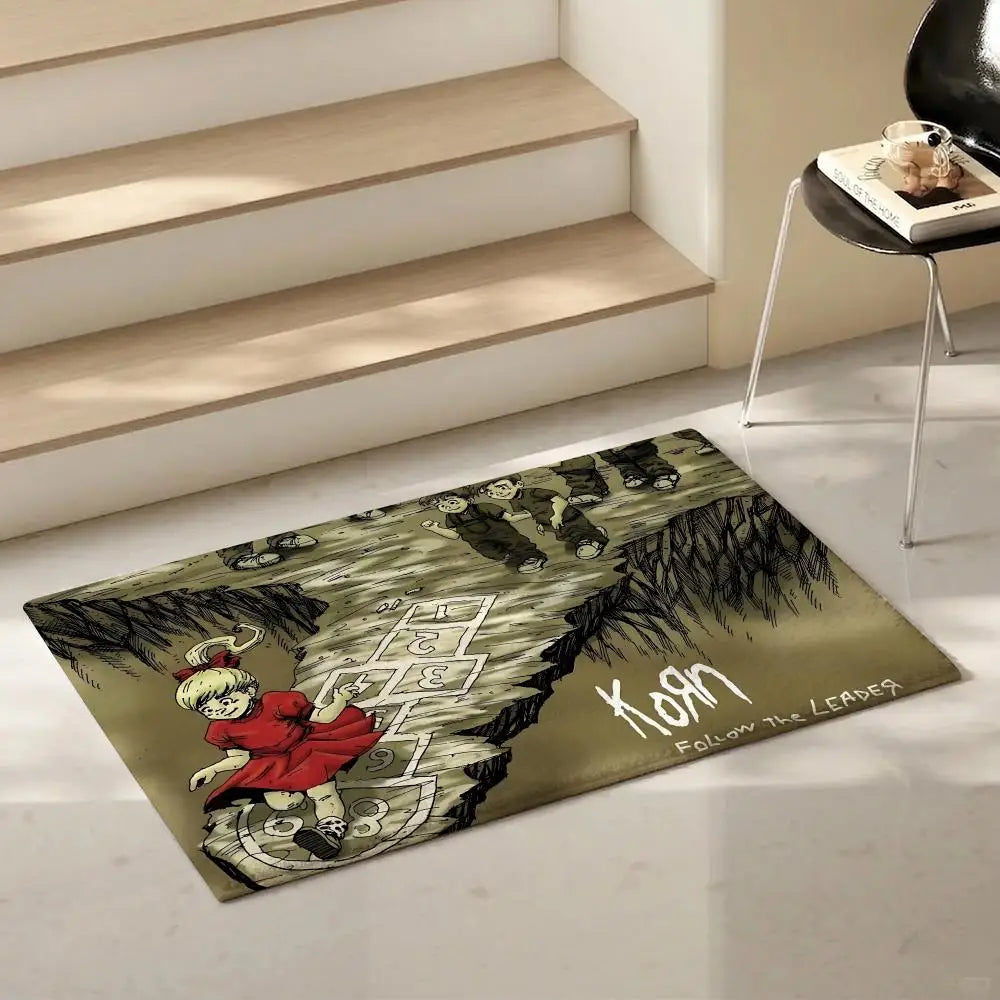 Nu-Metal Band Flannel Floor Mat – Non-Slip Soft Indoor Rug Flannel Floor Mat Axl