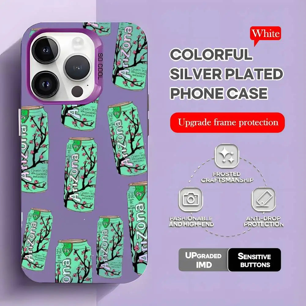 Vaporwave Arizona Tea iPhone Case | Anti-Scratch Plating Cover iPhone Phone Case Axl iPhone15pro z6