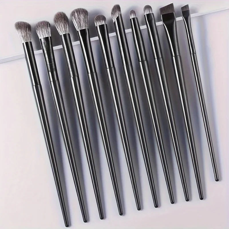 10-Piece Oval Eyeshadow Brush Set – Nylon Bristles, ABS Handle Eyeshadow Brush Set Axl