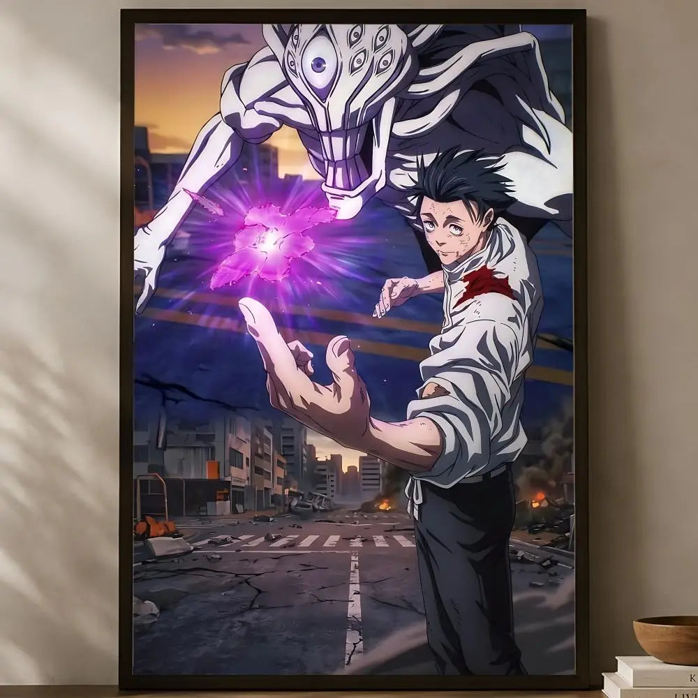 Yuta Okkotsu Anime Self-Stick Wall Poster – HD Waterproof Art Anime Wall Poster Axl White05 40X50cmNoframe