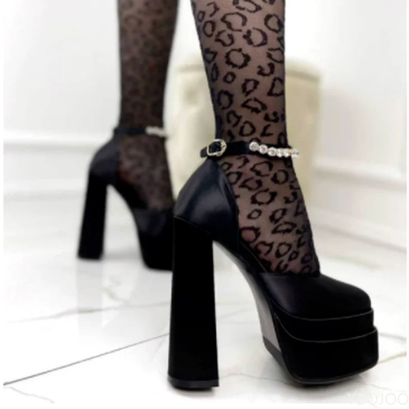 Women's Platform Chunky Heel Sandals – Mary Jane Wedding Shoe Platform Heel Sandals Axl
