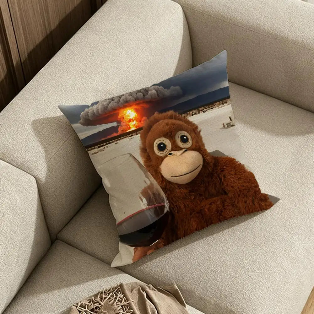 Cartoon Linen Cushion Cover Set – Sofa, Bed & Chair Decor Linen Cushion Cover Axl