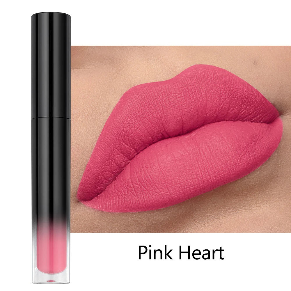 Waterproof Matte Liquid Lipstick – Vegan Custom Label Lip Gloss Liquid Lipstick Axl 07 Pink Heart 30pcs with logo