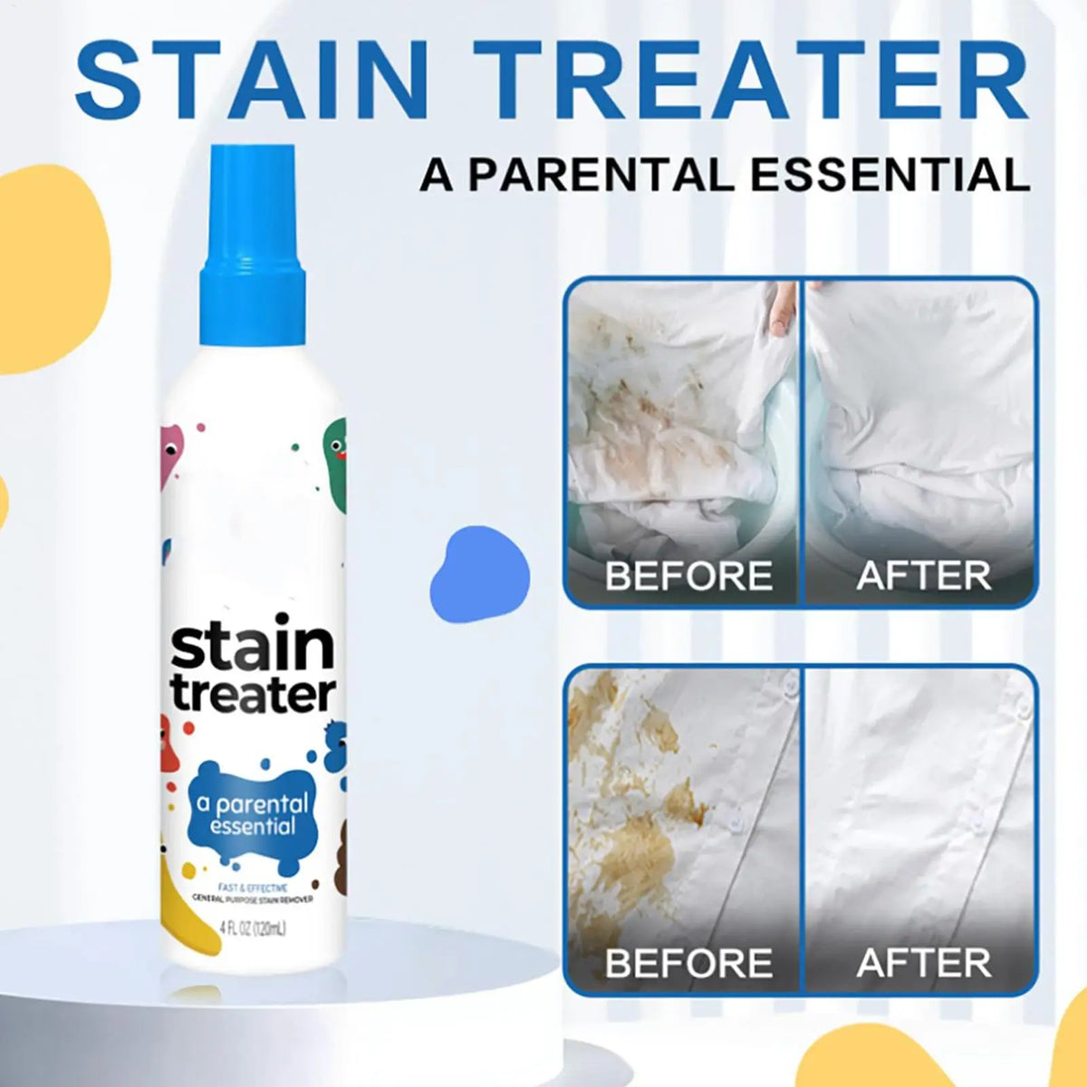 Portable Fabric Stain Remover Spray – Fast-Acting Laundry Treater Laundry Stain Remover Axl