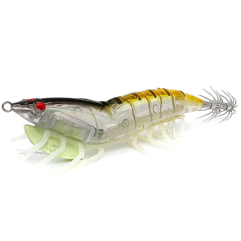 Luminous Wooden Shrimp Squid Lure – Soft Foot Fishing Bait Fishing Lure Axl 3 G