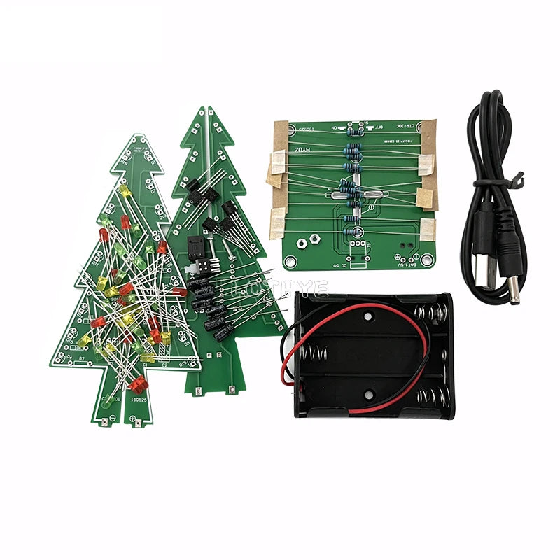 DIY 3D Christmas Tree LED Flash Kit – 36 LED Soldering Project DIY Electronics Kit Axl 3 color