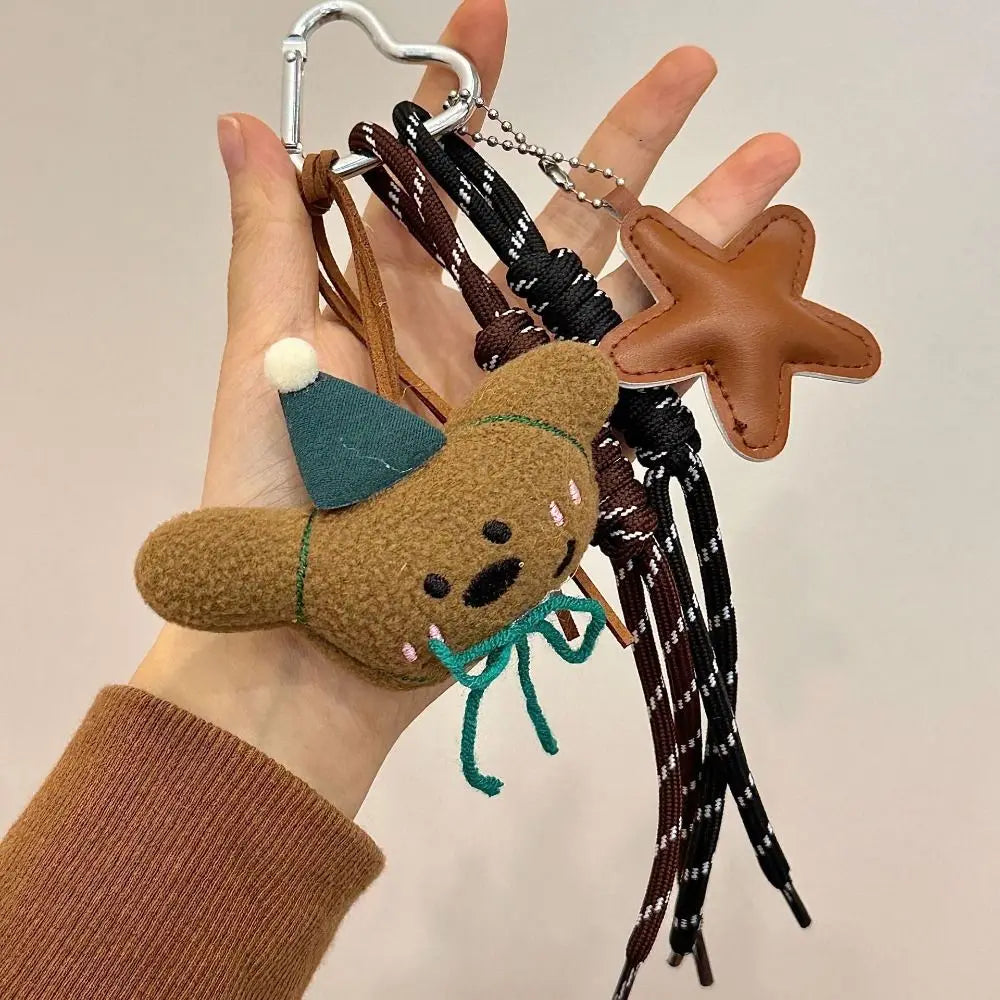 Cartoon Bear Plush Bag Charm – Handmade Nylon Rope Pendant Plush Bag Charm Axl