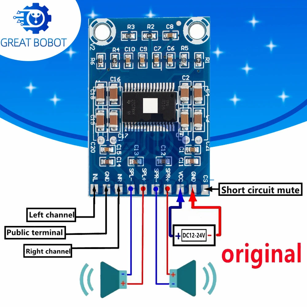 XH-M562 2×50W Class D Digital Amplifier Board TPA3116D2 Amplifier Board Axl Default Title