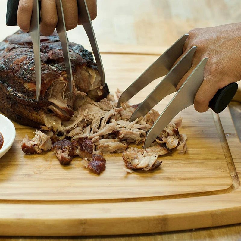 2-Pc Stainless Steel Meat Shredder Claws | BBQ Pulled Pork Tool BBQ Meat Shredder Axl
