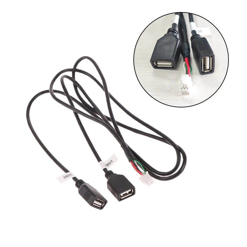 6-Pin Dual USB Car Radio Wire Harness Adapter for Android Car USB Harness Adapter Axl