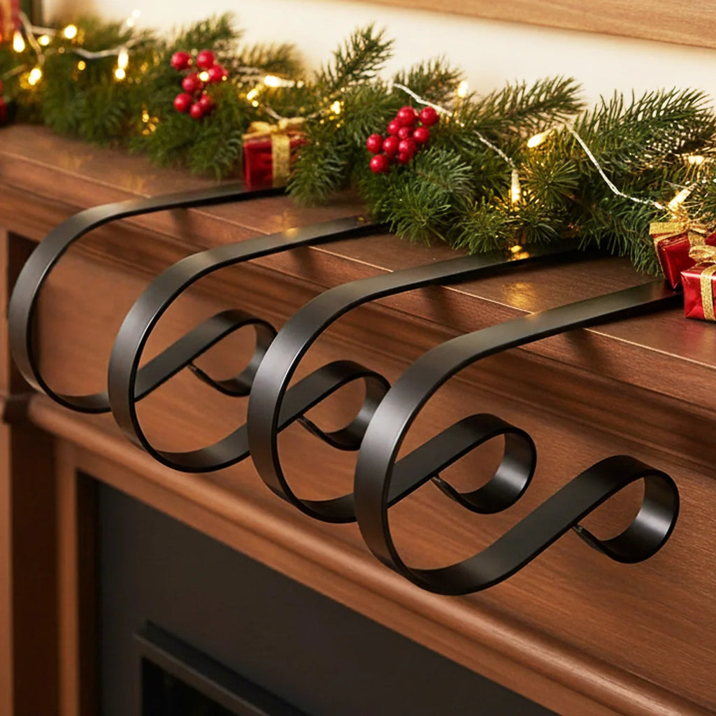 Christmas Stocking Holders for Mantle – Metal Clips 2/4 Pack Stocking Mantel Holder Axl
