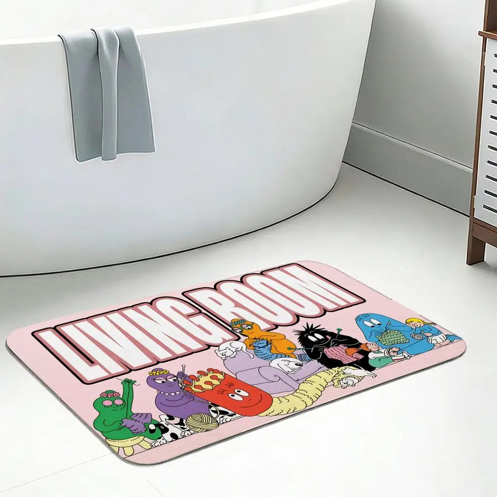 Diatomite Bath Mat Quick Dry Anti-Slip | Barbapapa Design Diatomite Bath Mat Axl