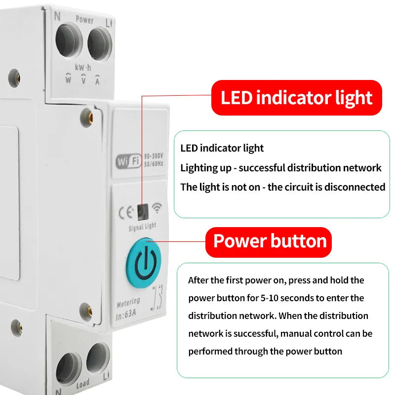Tuya WiFi Smart Circuit Breaker – App & Timer Control 220V WiFi Circuit Breaker Axl