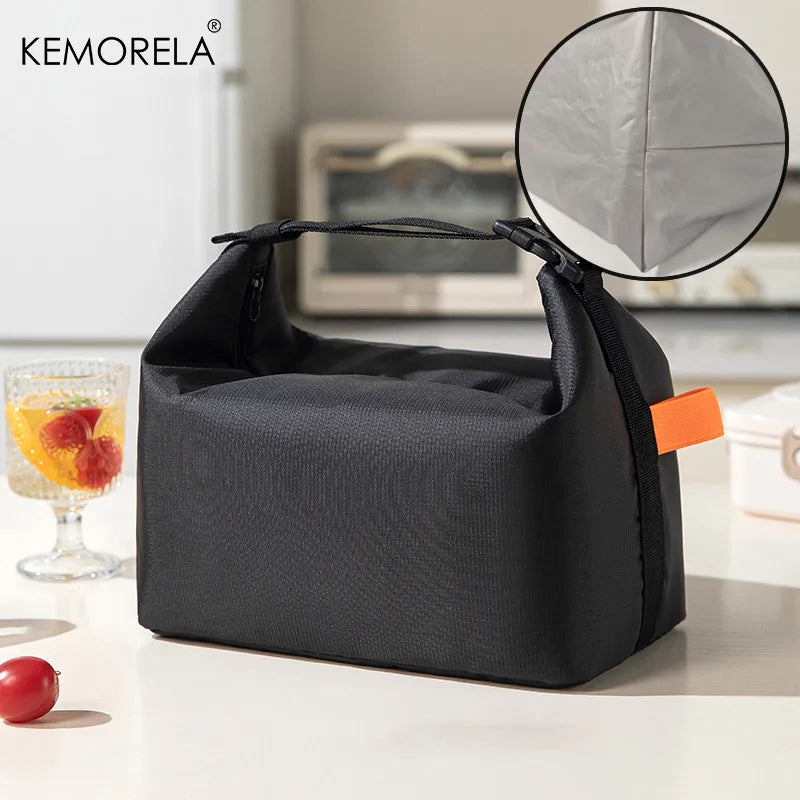 Large Insulated Lunch Bag – Aluminum Foil Bento Cooler Bag Insulated Lunch Bag Axl Black