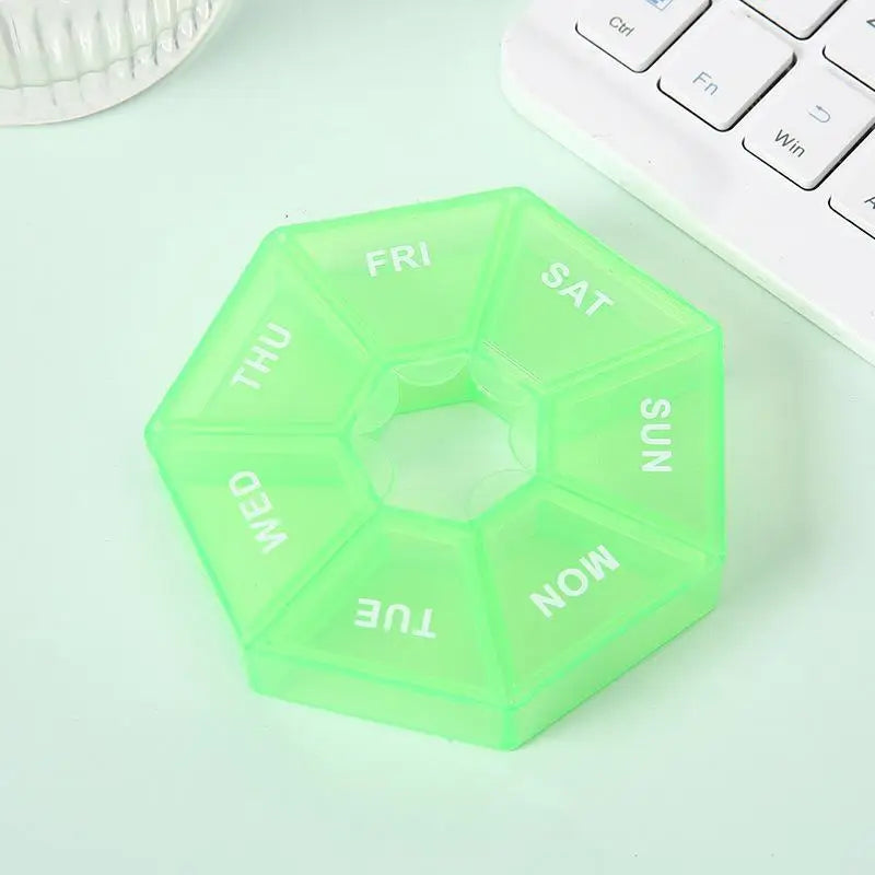 7-Day Pill Organizer – Mini Portable Travel Pill Box, 7-Grid Pill Organizer Axl A8