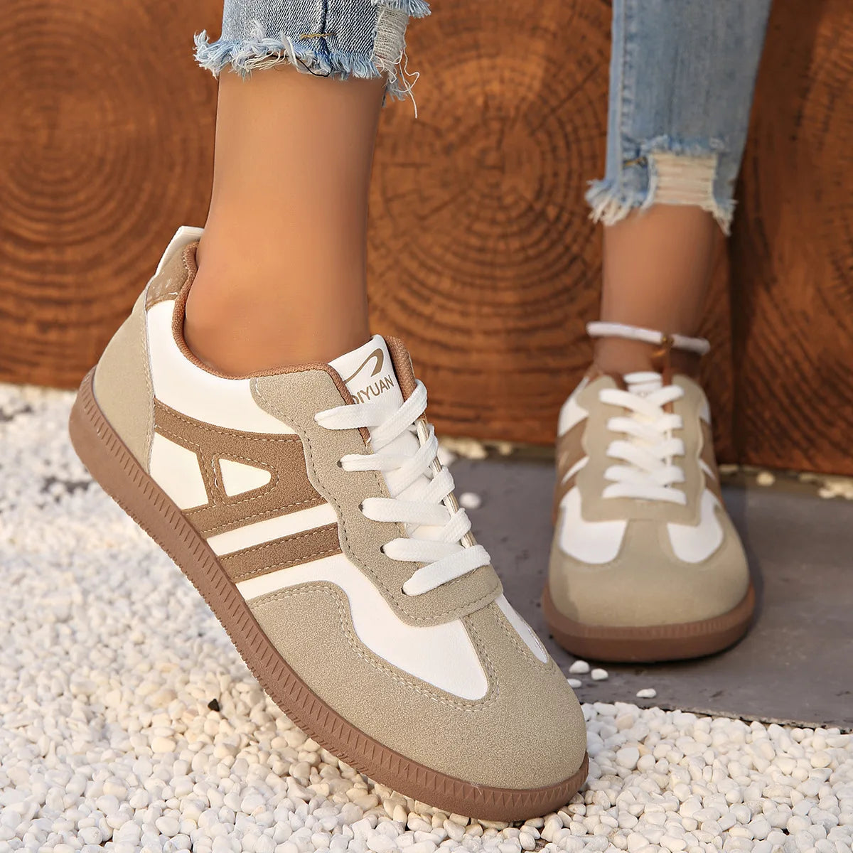 Women's Platform Vulcanize Sneakers – Lace-Up Casual Flat Shoes Women's Casual Sneakers Axl