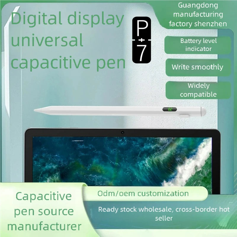 P+7 Universal Stylus Pen with Battery Display for iPad & Android Tablet Stylus Pen Axl