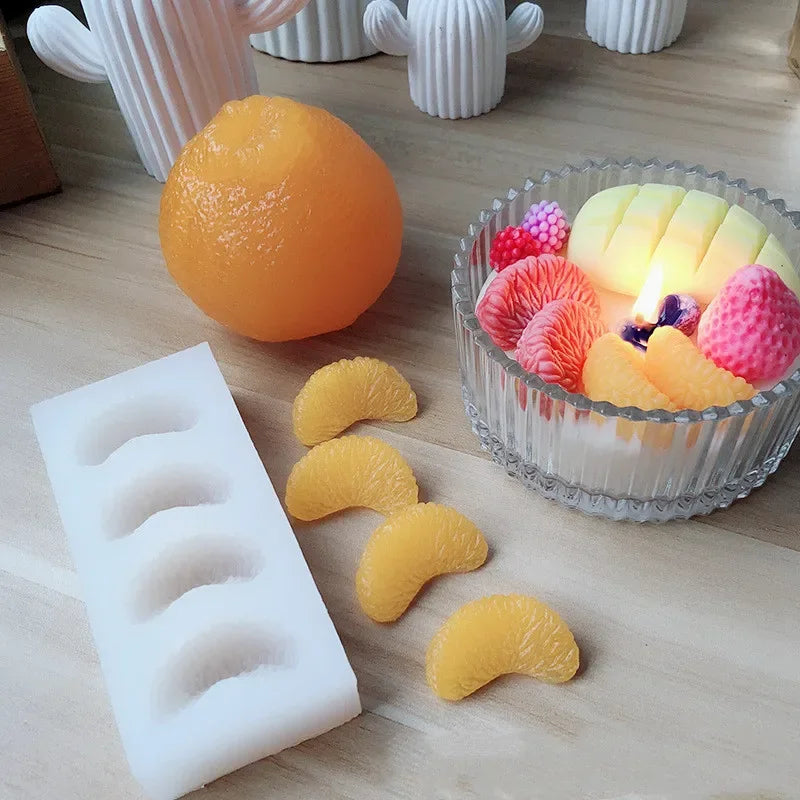 4-Cavity Orange Silicone Mold – Soap, Candle & Baking Silicone Craft Mold Axl