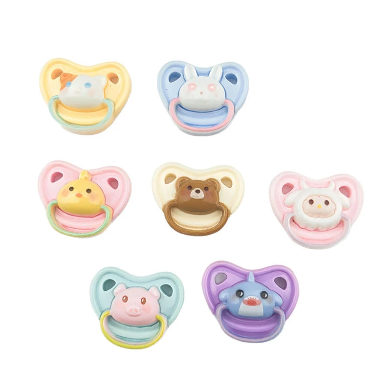 10 Pcs Mini Resin Dollhouse Pacifiers – Animal Doll Accessories Doll Accessories Axl 10Pcs Random