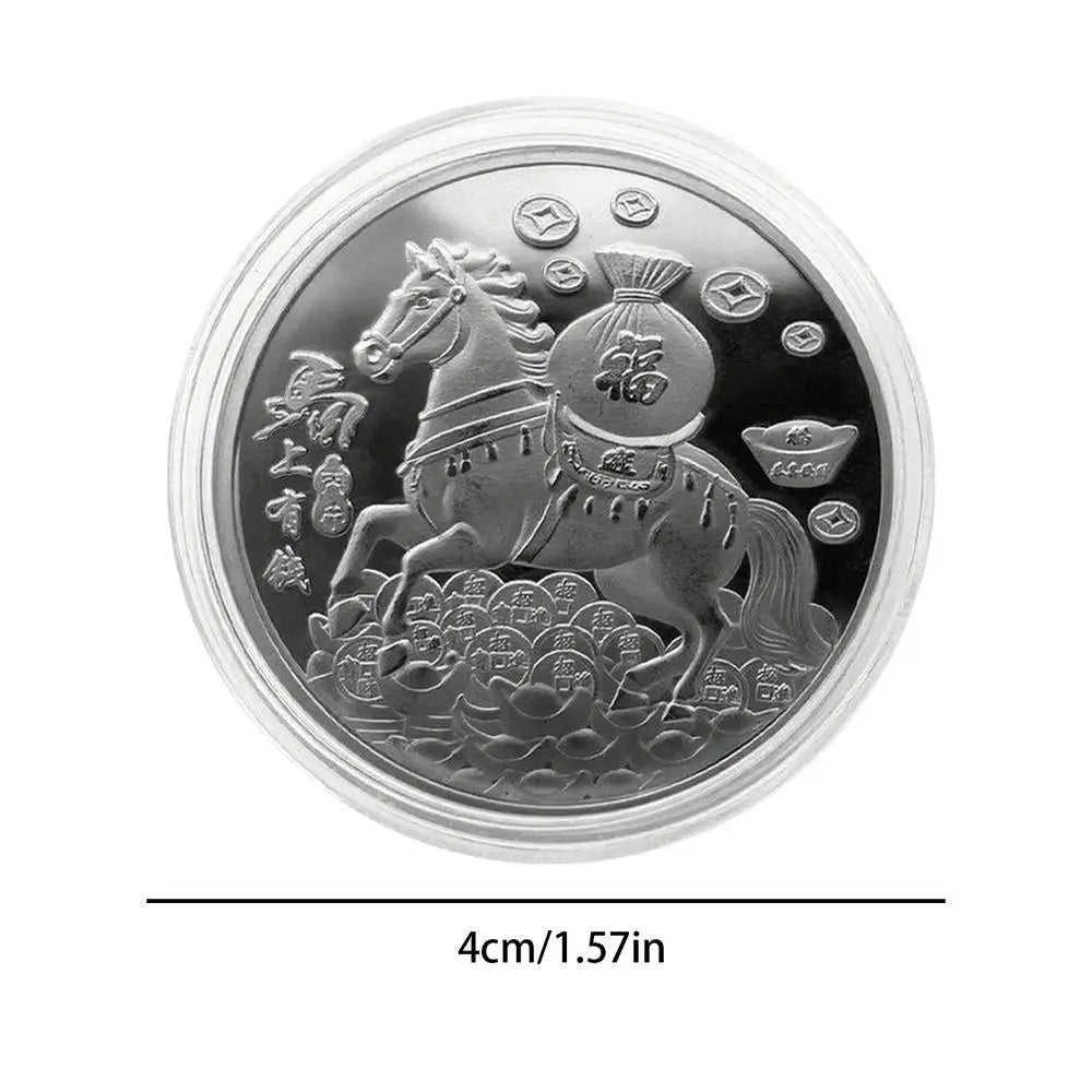 2026 Year of the Horse Collectible Coin – Lucky Souvenir Gift Collectible Coin Axl silver