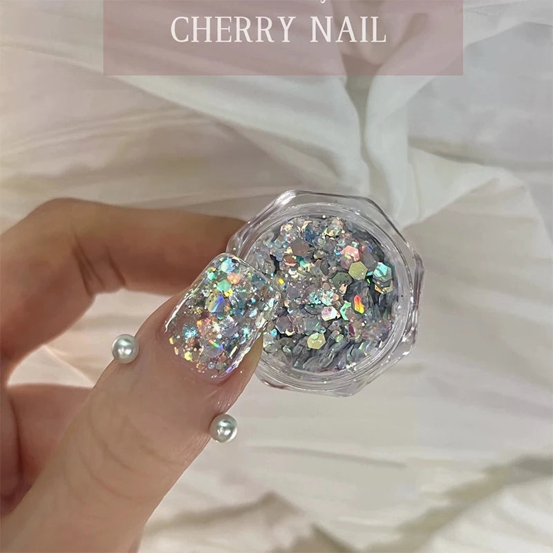 3D Laser Nail Glitter Sequins – Holographic Flakes for Nail Art Nail Art Glitter Axl