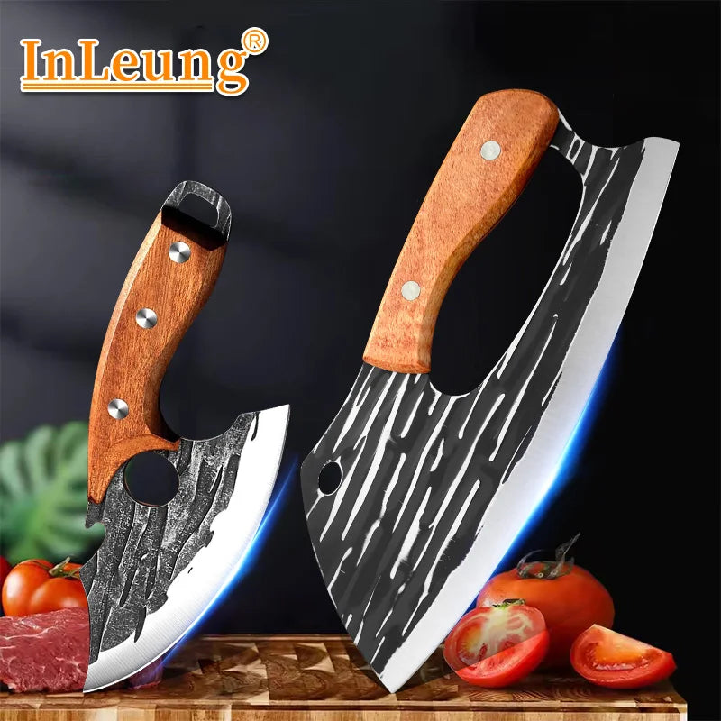 InLeung Forged Stainless Steel Cleaver – Sharp Kitchen Knife Kitchen Cleaver Knife Axl