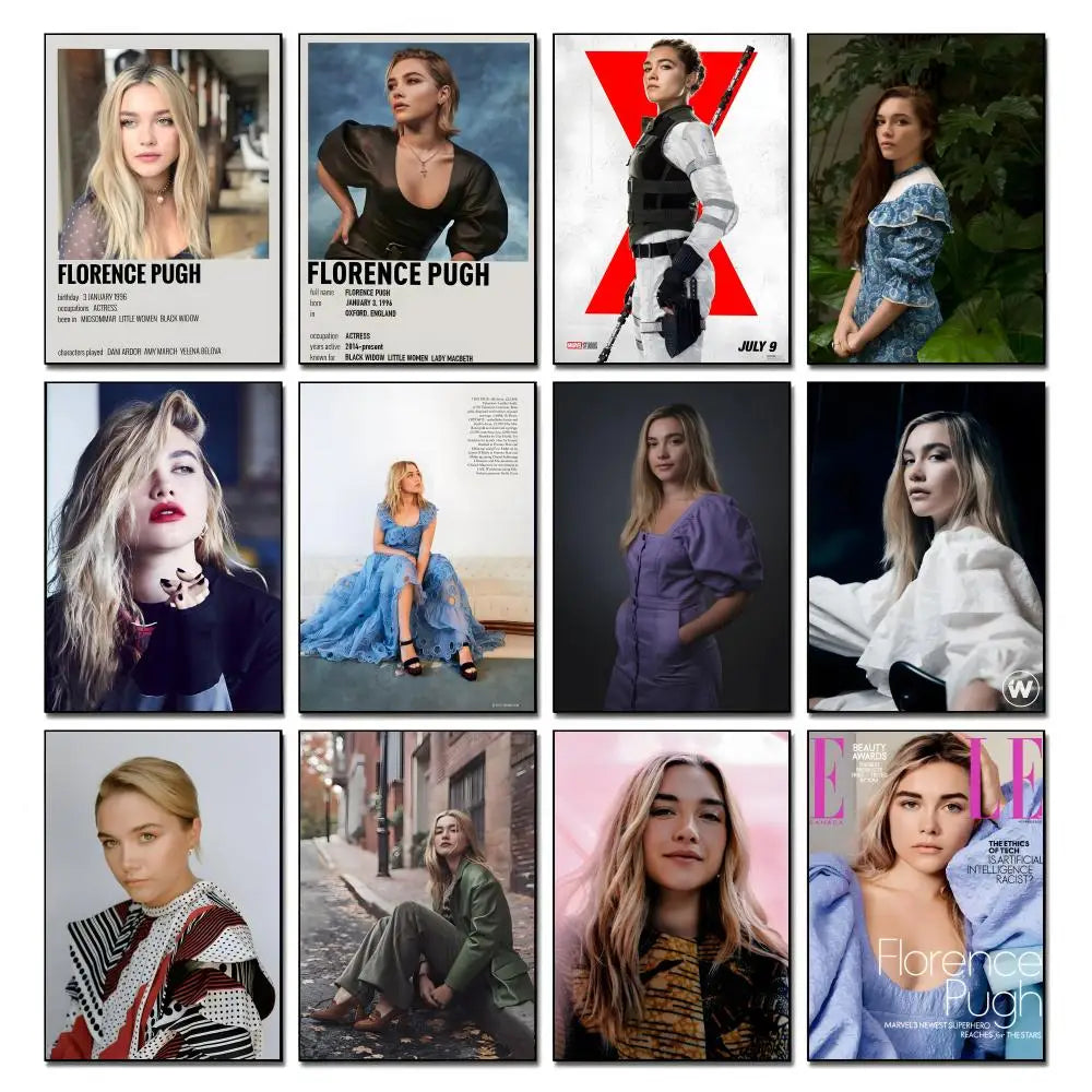 Florence Pugh HD Poster – Waterproof Sticky Wall Art Decor Wall Art Poster Axl