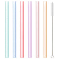6-Pack Reusable Silicone Straws BPA-Free with Cleaning Brush Reusable Drinking Straws Axl Large