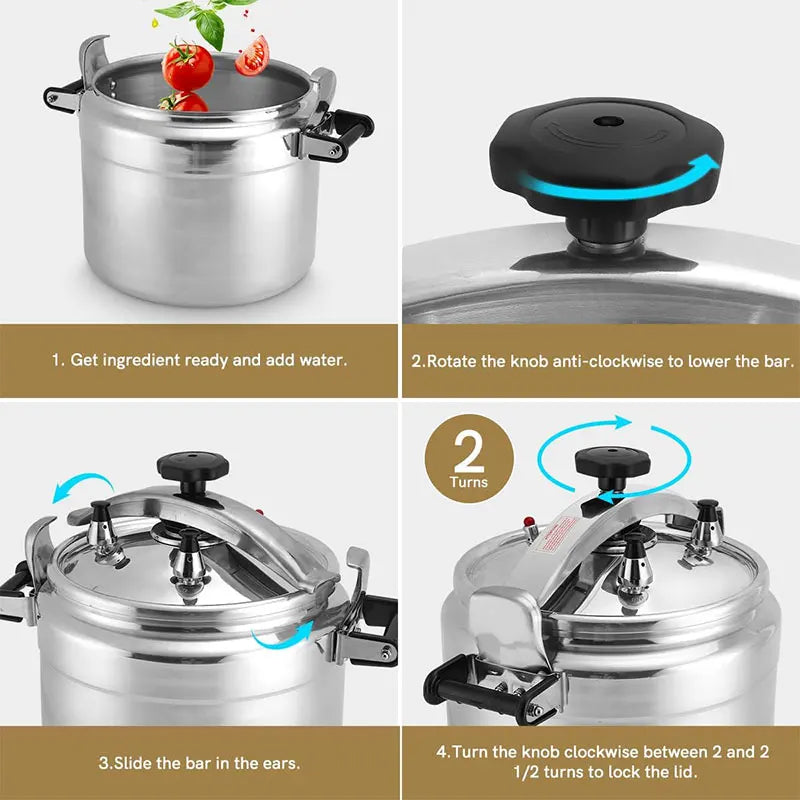 Aluminum Pressure Cooker 3L–5L | Gas Stovetop Canner Stovetop Pressure Cooker Axl