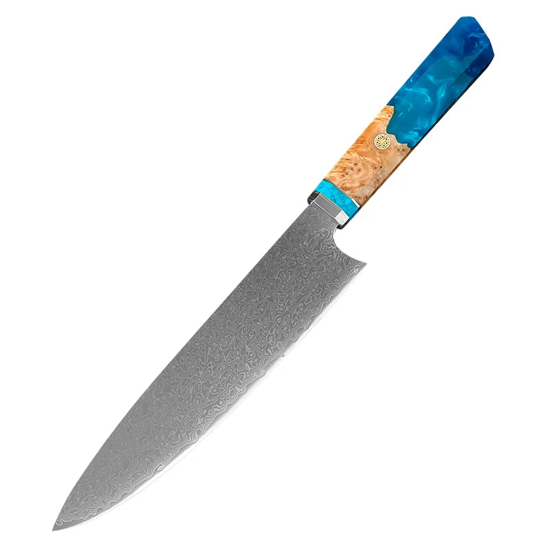 InLeung Damascus Steel Chef Knife – Handmade Japanese Kitchen Damascus Chef Knife Axl Chef Knife