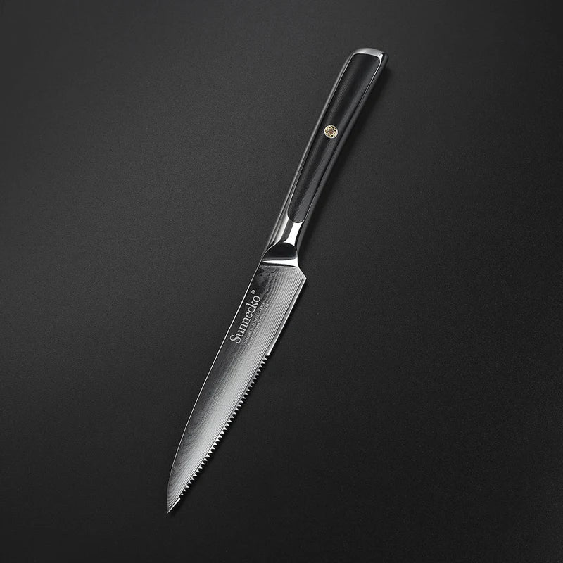 Sunnecko 5" Damascus Steak Knife – 73-Layer VG10 Steel Damascus Steak Knife Axl China Mainland 5 inch