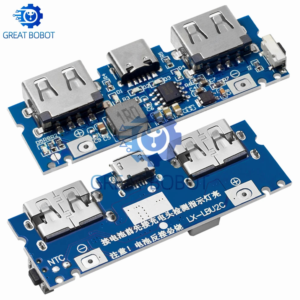 18650 Dual USB Power Bank Charger Board 5V 2.4A Boost Module Battery Charger Board Axl