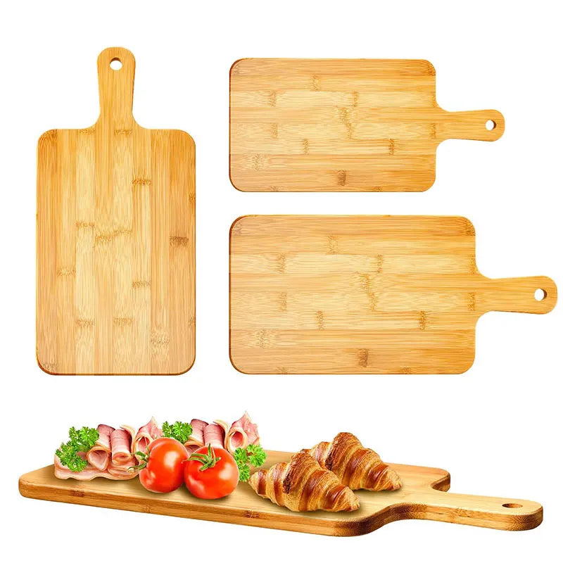 Bamboo Cutting Board with Handle – Large Wooden Serving Board Bamboo Cutting Board Axl