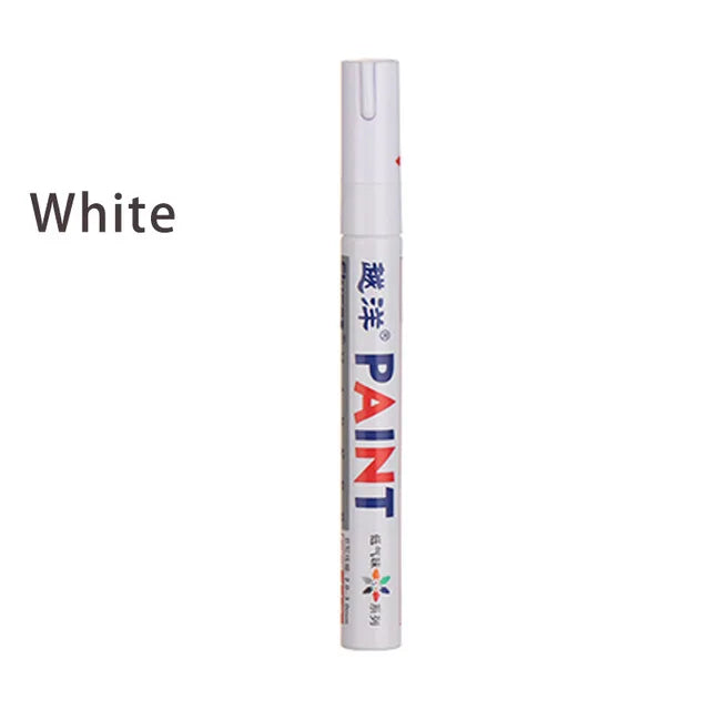 12-Color Waterproof Permanent Paint Markers – Tire & Multi-Surface Paint Marker Set Axl White